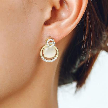 1 Pair Vintage Style Classic Style Color Block Plating Alloy 18K Gold Plated Drop Earrings