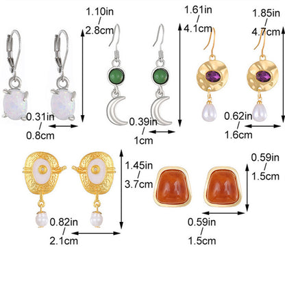 1 Pair Vintage Style Classic Style Color Block Plating Alloy 18K Gold Plated Drop Earrings