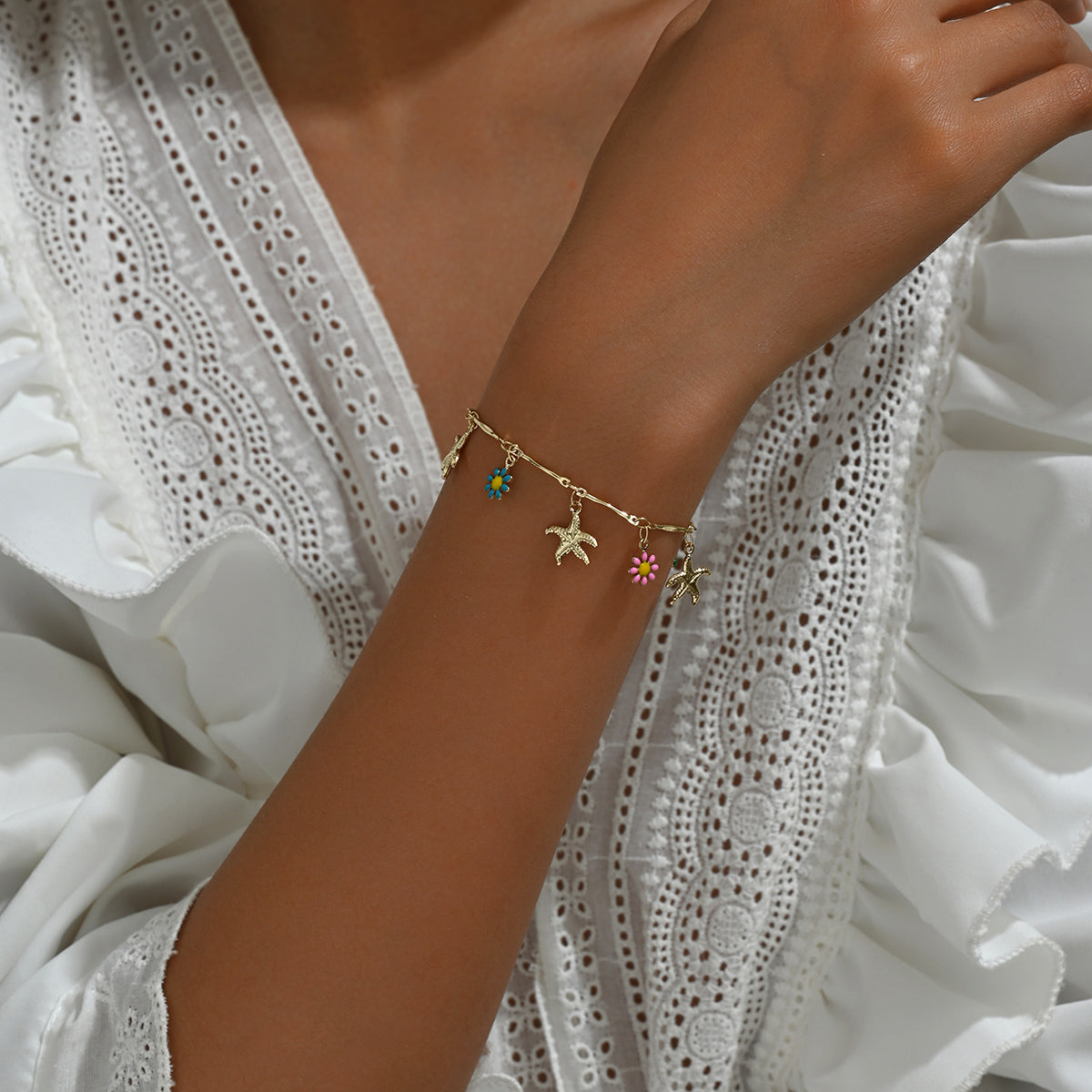 Copper 18K Gold Plated Casual Elegant Plating Star Bracelets