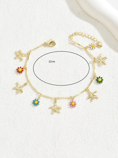Copper 18K Gold Plated Casual Elegant Plating Star Bracelets