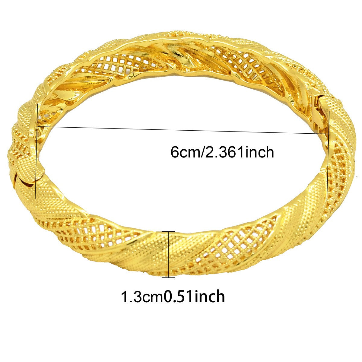 IG Style Simple Style Solid Color 24K Gold Plated Alloy Wholesale Bangle