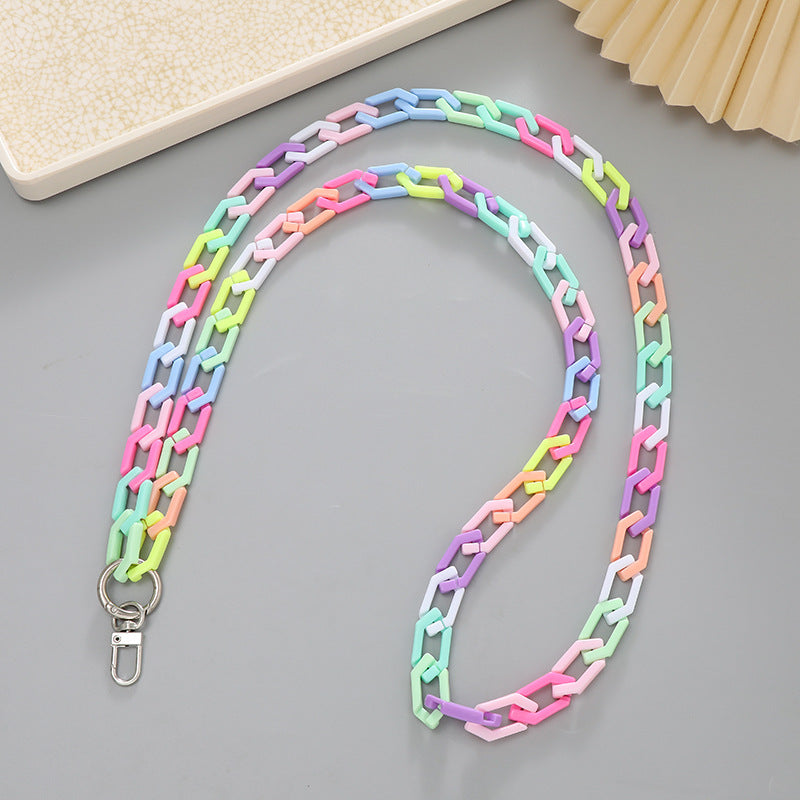 Sweet Color Block Arylic Chain Mobile Phone Chain