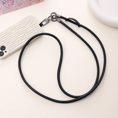 Simple Style Solid Color Pu Leather Knitting Chain Mobile Phone Chain