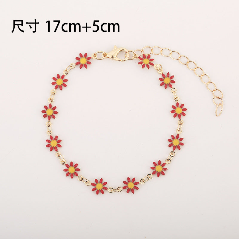 Simple Style Flower Alloy Plating Women's Bracelets Necklace