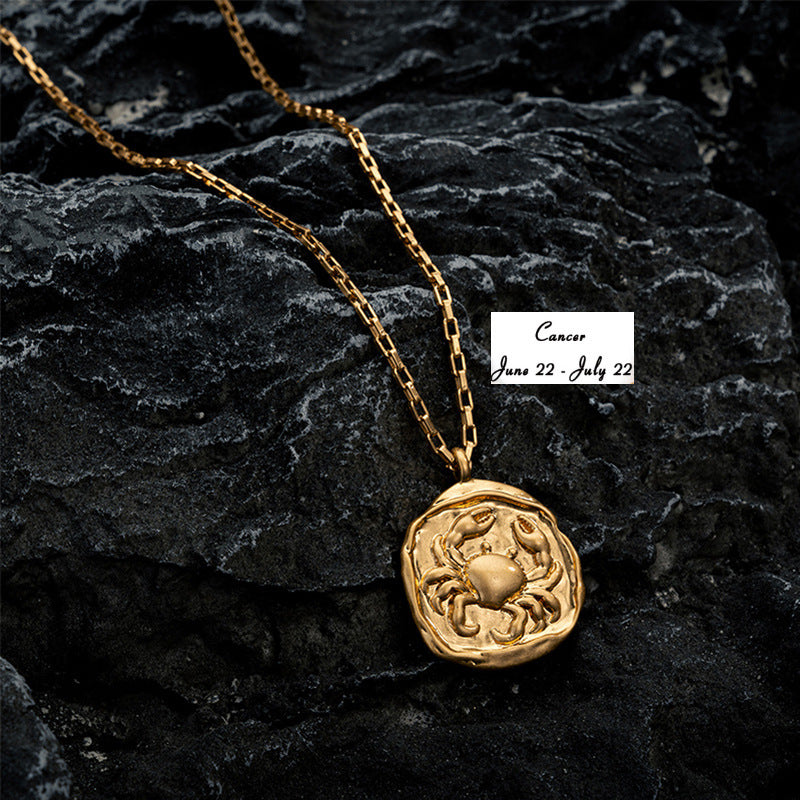 Titanium Steel Gold Plated Hip-Hop Retro Plating Geometric Pendant Necklace
