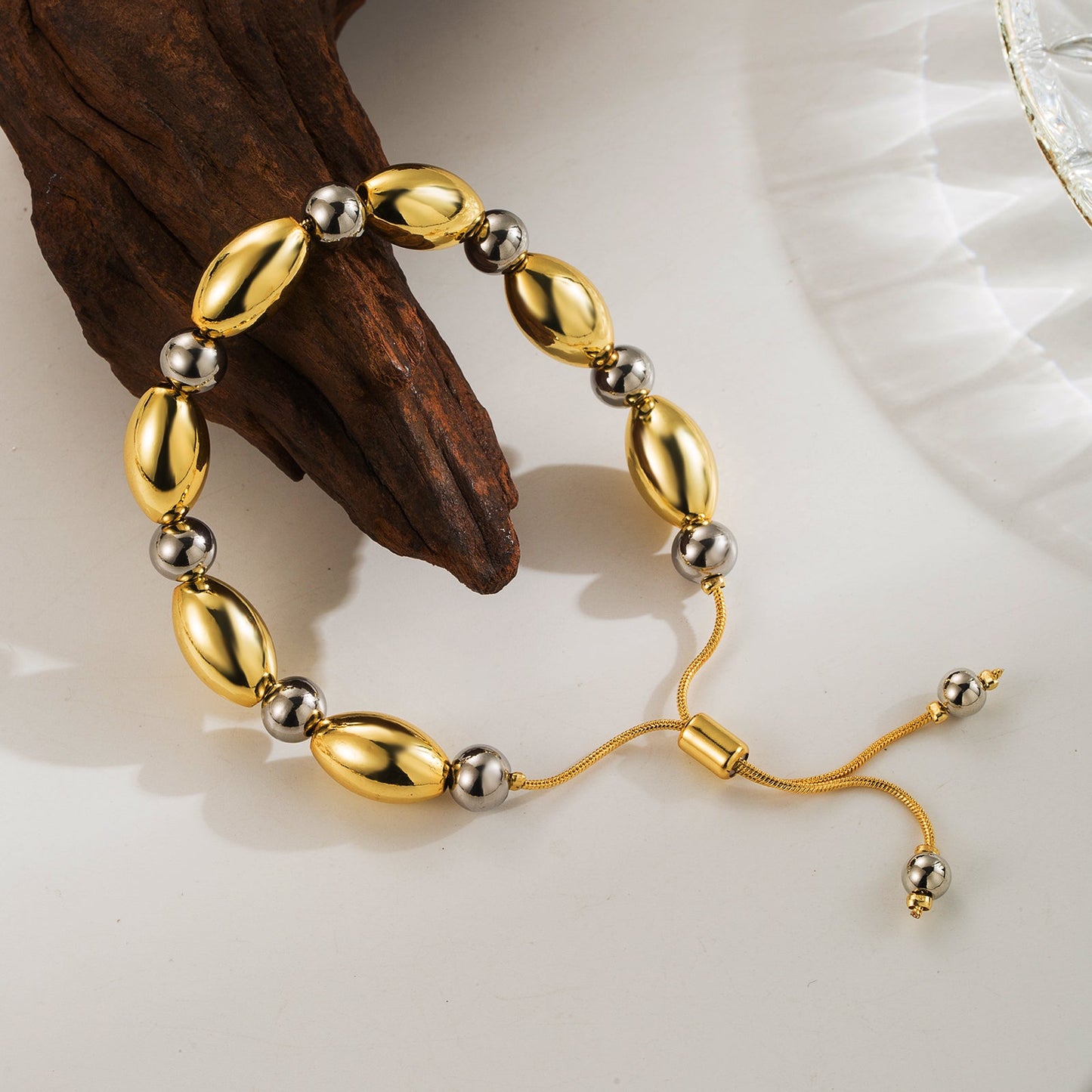 Imitation Pearl Copper 18K Gold Plated IG Style Classic Style Beaded Round Bracelets