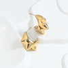 1 Pair Simple Style Solid Color Inlay Stainless Steel Zircon 18K Gold Plated Earrings Ear Studs