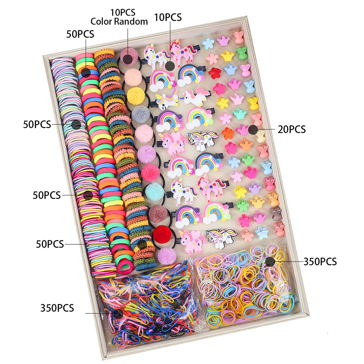 Fashion Flower Plastic Hair Clip Hair Tie 1 Set