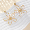 1 Pair Elegant Lady Round Flower Snake Plating 316 Stainless Steel  Titanium Steel 18K Gold Plated Drop Earrings