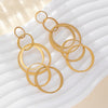 1 Pair Elegant Lady Round Flower Snake Plating 316 Stainless Steel  Titanium Steel 18K Gold Plated Drop Earrings