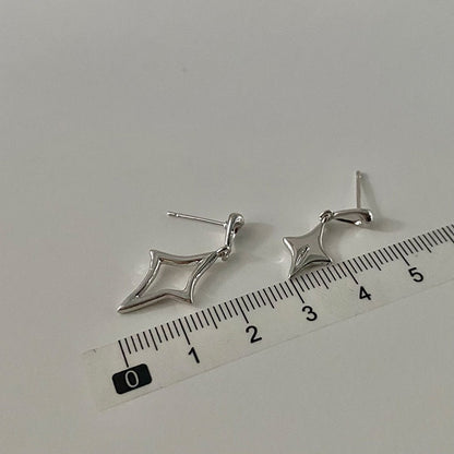 1 Pair Simple Style Star Plating Alloy Silver Plated Drop Earrings