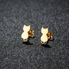 1 Pair Sweet Rabbit Cat Polishing 304 Stainless Steel 18K Gold Plated Ear Studs