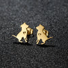 1 Pair Sweet Rabbit Cat Polishing 304 Stainless Steel 18K Gold Plated Ear Studs