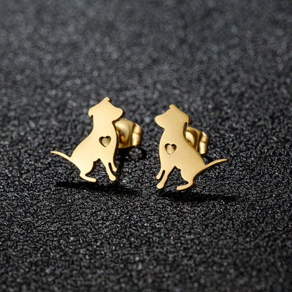 1 Pair Sweet Rabbit Cat Polishing 304 Stainless Steel 18K Gold Plated Ear Studs