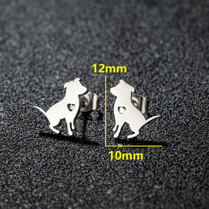 1 Pair Sweet Rabbit Cat Polishing 304 Stainless Steel 18K Gold Plated Ear Studs