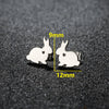 1 Pair Sweet Rabbit Cat Polishing 304 Stainless Steel 18K Gold Plated Ear Studs