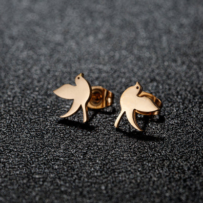 1 Pair Sweet Rabbit Cat Polishing 304 Stainless Steel 18K Gold Plated Ear Studs