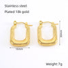 1 Pair Simple Style U Shape 304 Stainless Steel 18K Gold Plated Hoop Earrings