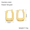 1 Pair Simple Style U Shape 304 Stainless Steel 18K Gold Plated Hoop Earrings