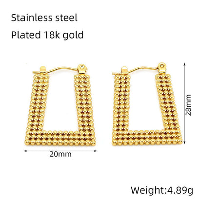 1 Pair Simple Style U Shape 304 Stainless Steel 18K Gold Plated Hoop Earrings