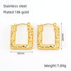 1 Pair Simple Style U Shape 304 Stainless Steel 18K Gold Plated Hoop Earrings