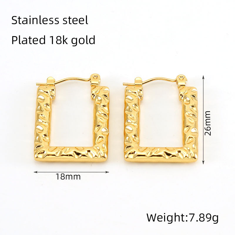 1 Pair Simple Style U Shape 304 Stainless Steel 18K Gold Plated Hoop Earrings