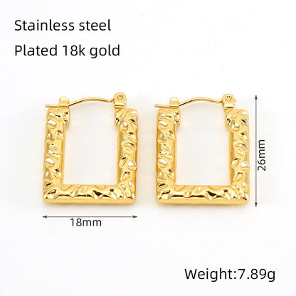 1 Pair Simple Style U Shape 304 Stainless Steel 18K Gold Plated Hoop Earrings