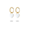 304 Stainless Steel Simple Style Enamel Plating Inlay C Shape Heart Shape Zircon Drop Earrings Ear Studs