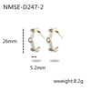 304 Stainless Steel Simple Style Enamel Plating Inlay C Shape Heart Shape Zircon Drop Earrings Ear Studs