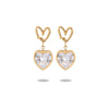 304 Stainless Steel Simple Style Enamel Plating Inlay C Shape Heart Shape Zircon Drop Earrings Ear Studs