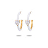 304 Stainless Steel Simple Style Enamel Plating Inlay C Shape Heart Shape Zircon Drop Earrings Ear Studs