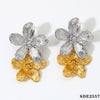 1 Pair Sweet Flower 304 Stainless Steel No Inlaid 16K Gold Plated White Gold Plated Gold Plated Drop Earrings