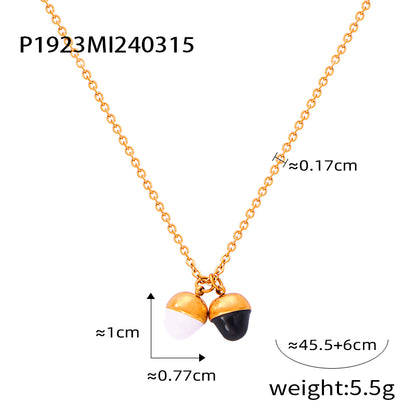 Wholesale Jewelry IG Style Casual Commute Oval Heart Shape Freshwater Pearl Titanium Steel Artificial Pearls 18K Gold Plated Beaded Plating Inlay Pendant Necklace