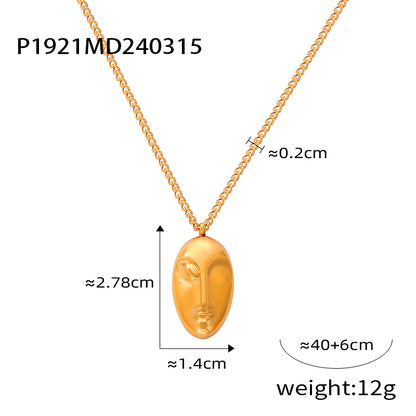 Wholesale Jewelry IG Style Casual Commute Oval Heart Shape Freshwater Pearl Titanium Steel Artificial Pearls 18K Gold Plated Beaded Plating Inlay Pendant Necklace