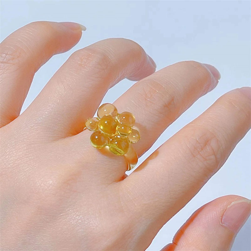 Basic Classic Style Flower Plastic Resin Women's Rings