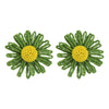 1 Pair Casual Ethnic Style Beach Flower Beaded Alloy Raffia 14K Gold Plated Ear Studs