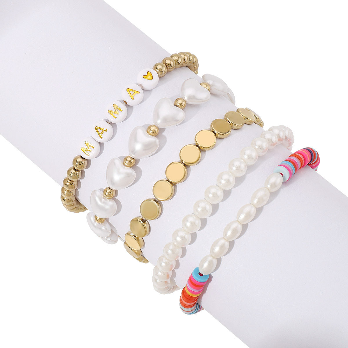 Mama Simple Style Letter Artificial Crystal Alloy Soft Clay Wholesale Bracelets