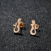 1 Pair IG Style Modern Style Sweet Mermaid Apple Strawberry Polishing Plating 304 Stainless Steel 18K Gold Plated Ear Studs