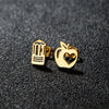 1 Pair IG Style Modern Style Sweet Mermaid Apple Strawberry Polishing Plating 304 Stainless Steel 18K Gold Plated Ear Studs