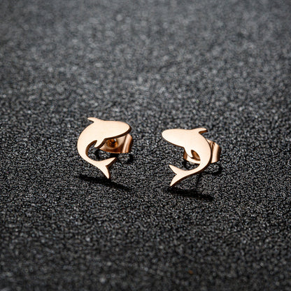 1 Pair IG Style Modern Style Sweet Mermaid Apple Strawberry Polishing Plating 304 Stainless Steel 18K Gold Plated Ear Studs