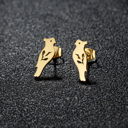 1 Pair Sweet Artistic Animal Irregular Polishing Plating 304 Stainless Steel 18K Gold Plated Ear Studs