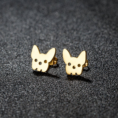 1 Pair Sweet Artistic Animal Irregular Polishing Plating 304 Stainless Steel 18K Gold Plated Ear Studs