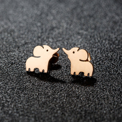 1 Pair Sweet Artistic Animal Irregular Polishing Plating 304 Stainless Steel 18K Gold Plated Ear Studs