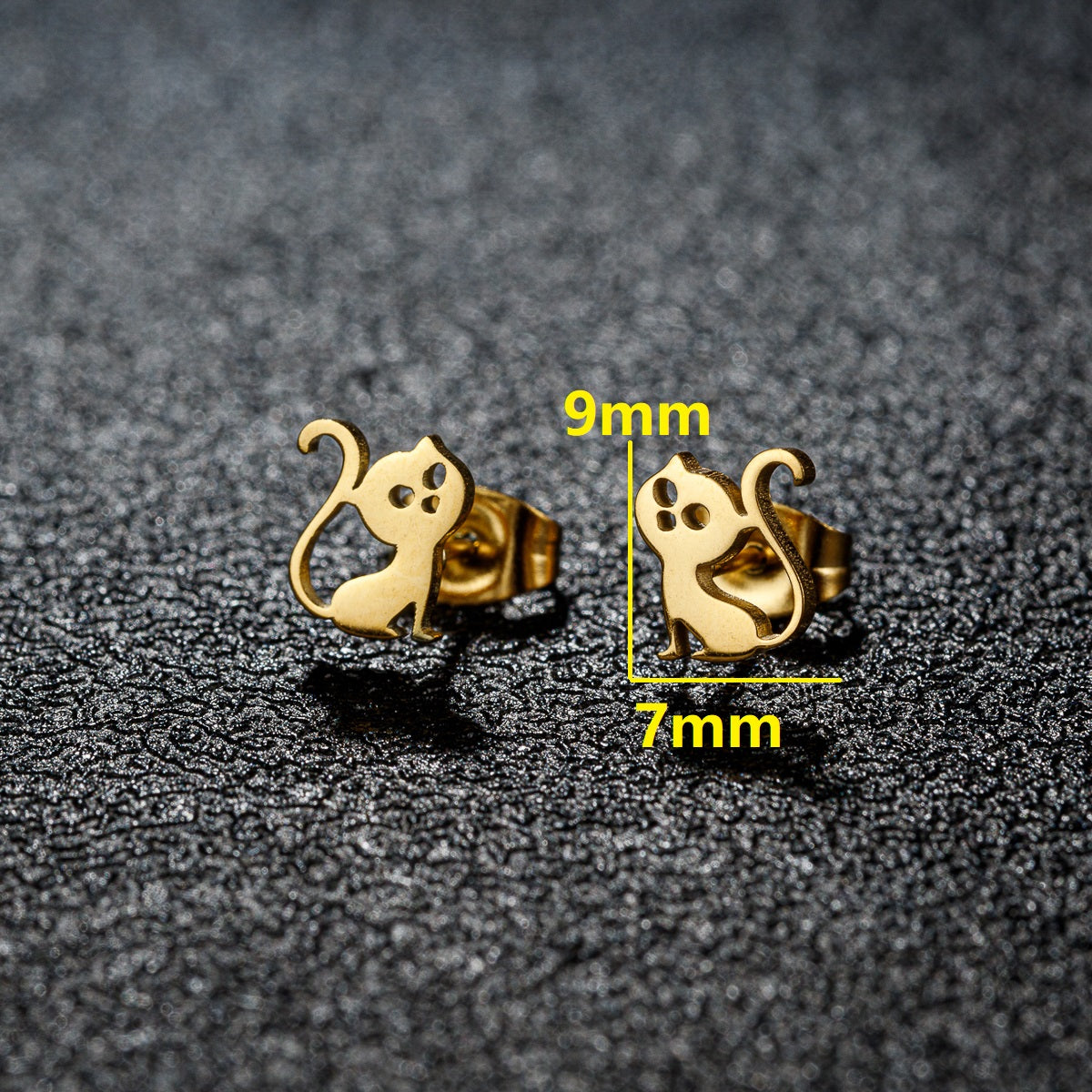 1 Pair Sweet Artistic Animal Irregular Polishing Plating 304 Stainless Steel 18K Gold Plated Ear Studs