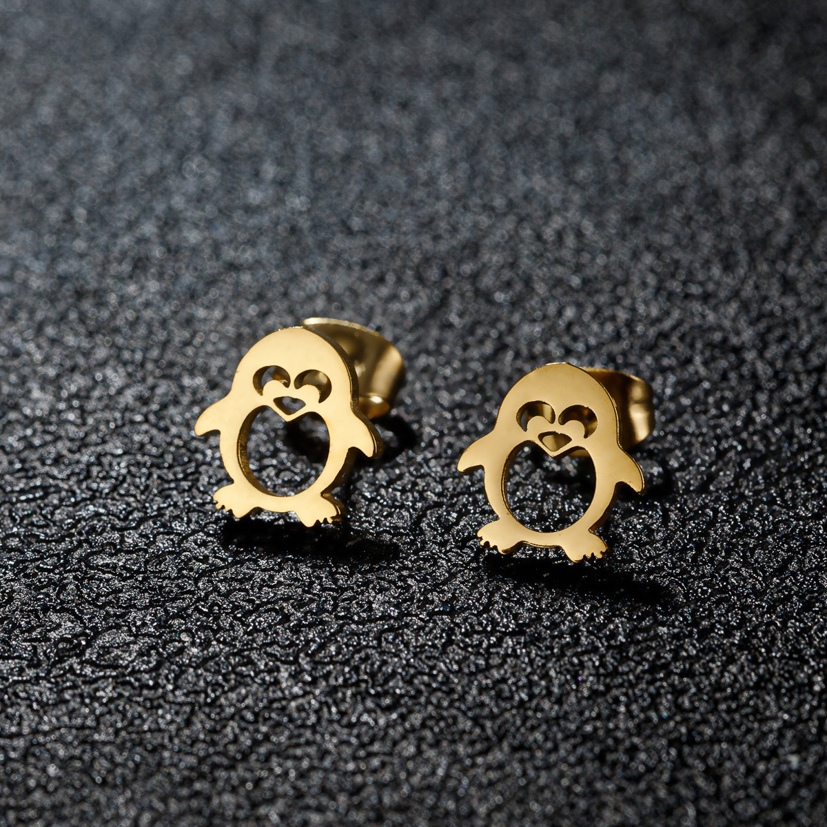 1 Pair Sweet Artistic Animal Irregular Polishing Plating 304 Stainless Steel 18K Gold Plated Ear Studs