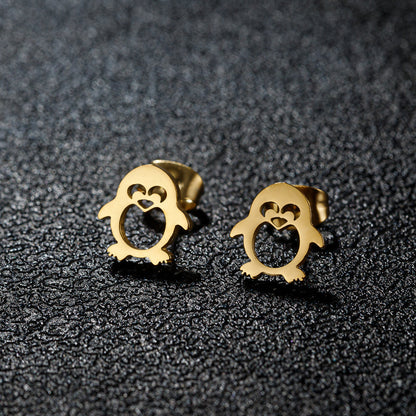 1 Pair Sweet Artistic Animal Irregular Polishing Plating 304 Stainless Steel 18K Gold Plated Ear Studs