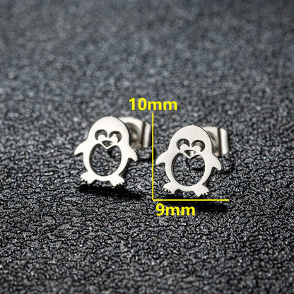 1 Pair Sweet Artistic Animal Irregular Polishing Plating 304 Stainless Steel 18K Gold Plated Ear Studs