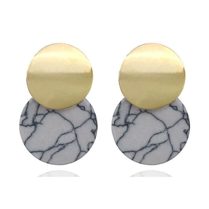 1 Pair Retro Solid Color Stoving Varnish Metal Ear Studs