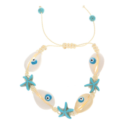 Wholesale Jewelry Retro Classic Style Starfish Shell Arylic Alloy Beaded Necklace