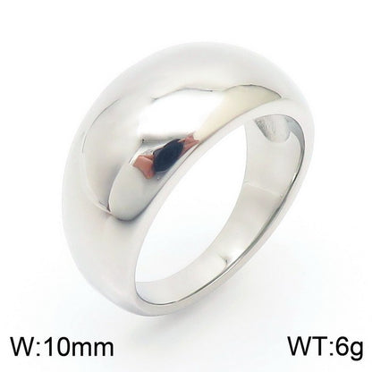 Basic Modern Style Classic Style Geometric Solid Color 304 Stainless Steel 18K Gold Plated Rings In Bulk